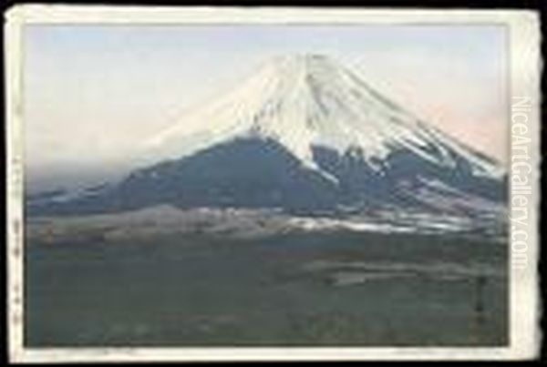 Fuji From Yoshida Oil Painting by Hiroshi Yoshida