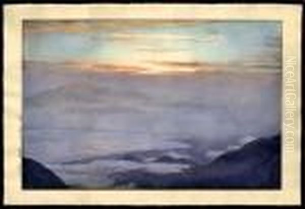 Sea Of Clouds Oil Painting by Hiroshi Yoshida