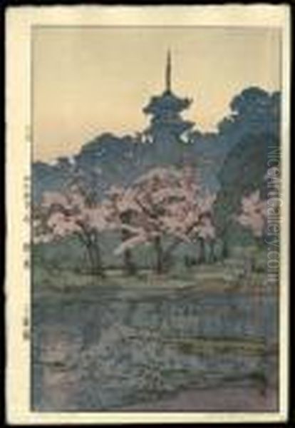 Sankeien Oil Painting by Hiroshi Yoshida