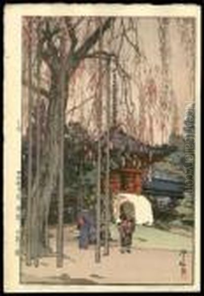 The Cherry Tree In Kawagoe Oil Painting by Hiroshi Yoshida