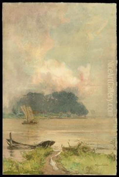 Sailing Through A Sudden Shower Oil Painting by Hiroshi Yoshida