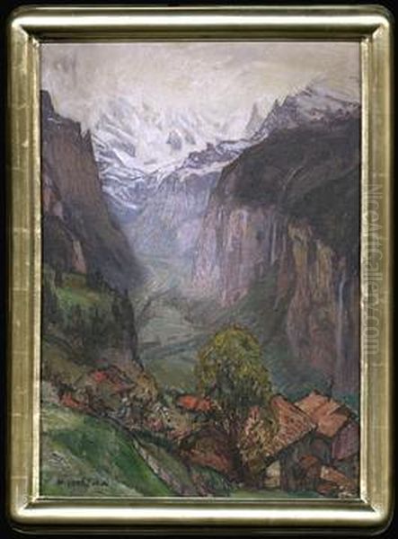 Swiss Alps Oil Painting by Hiroshi Yoshida