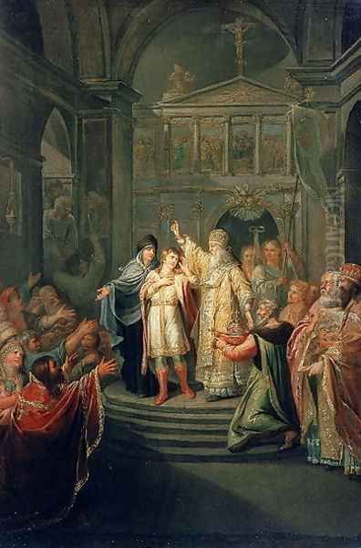 The Election of the Tsar Michael Romanov 1596-1676 on March 14th 1613, 1798-1800 Oil Painting by Grigoriy Ivanovich Ugryumov