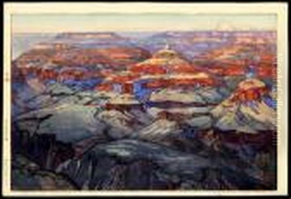 Grand Canyon Oil Painting by Hiroshi Yoshida