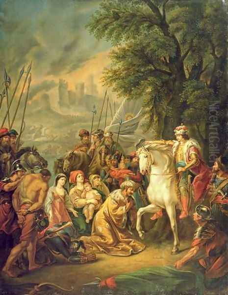 Tsar Ivan IV 1530-84 Conquering Kazan in 1552, 1800s Oil Painting by Grigoriy Ivanovich Ugryumov