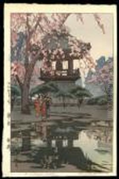 Temple Bell Tower by Hiroshi Yoshida