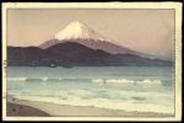 Fujiyama From Miho Oil Painting by Hiroshi Yoshida