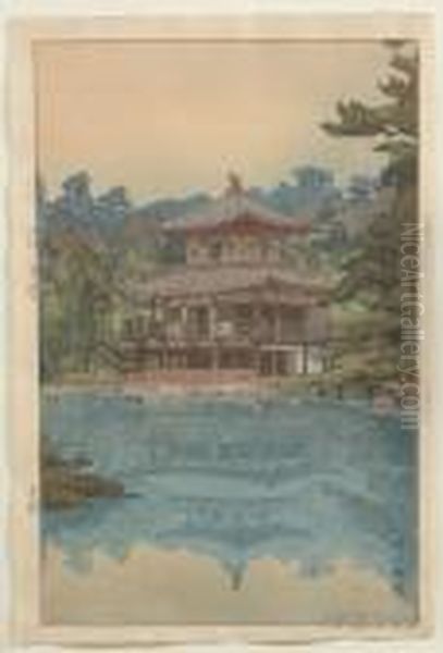 Kinkakuji Oil Painting by Hiroshi Yoshida