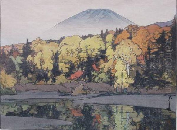 Suiren Numa Oil Painting by Hiroshi Yoshida