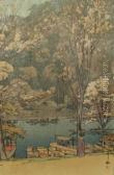 Arashiyama Oil Painting by Hiroshi Yoshida