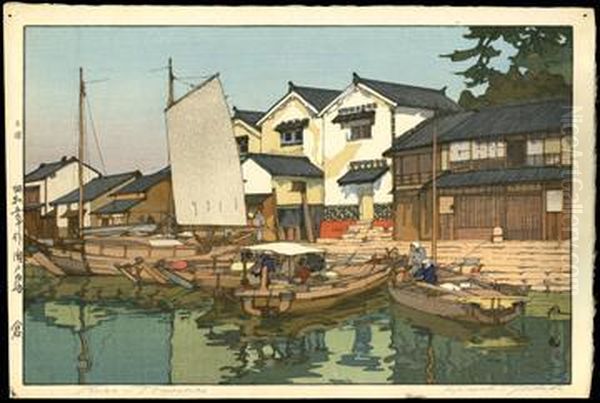 Kura In Tomonoura Oil Painting by Hiroshi Yoshida