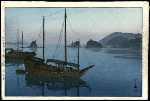 Three Little Islands Oil Painting by Hiroshi Yoshida