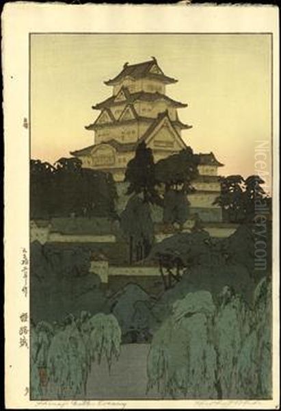 Himeji Castle - Evening by Hiroshi Yoshida