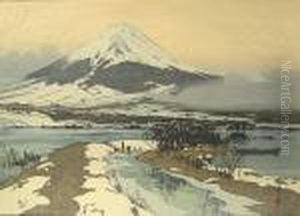 One Large Modern Print Oil Painting by Hiroshi Yoshida