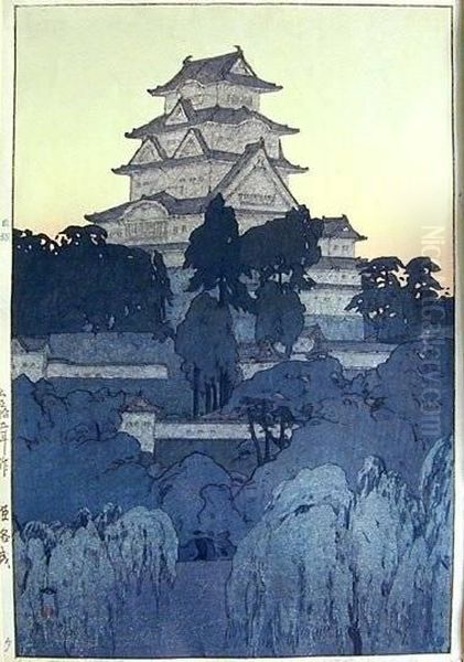 Himeji Castle Evening by Hiroshi Yoshida