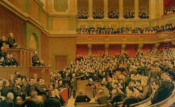 Louis Adolphe Thiers 1797-1877 Acclaimed by the National Assembly, 16th June 1877 Oil Painting by Benjamin Ulmann