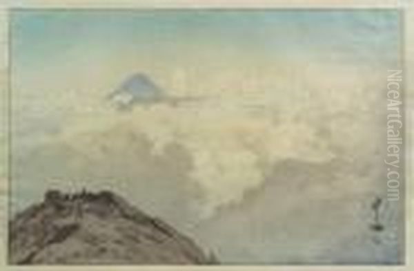 View From Konagamountain Oil Painting by Hiroshi Yoshida