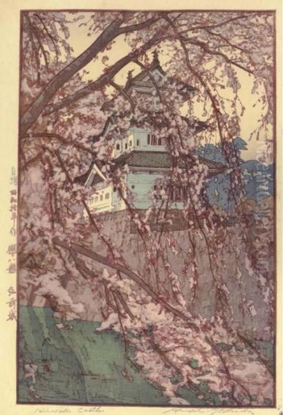 Hirosaki Castle Oil Painting by Hiroshi Yoshida