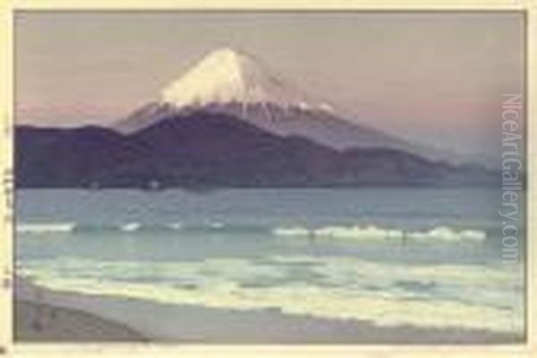 Fujiyama From Miho Oil Painting by Hiroshi Yoshida