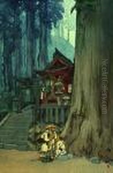 Mity Day In Nikko Oil Painting by Hiroshi Yoshida