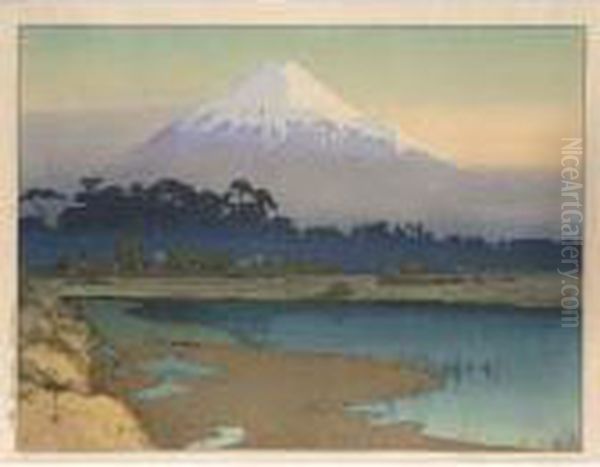 Asahi Oil Painting by Hiroshi Yoshida