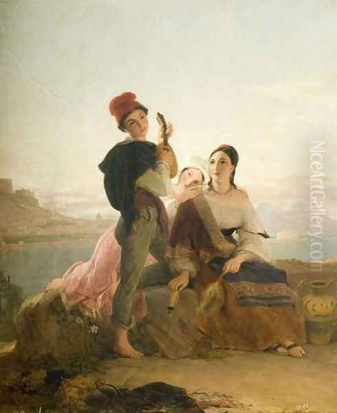 Neapoliltan Peasants Oil Painting by Thomas Unwins