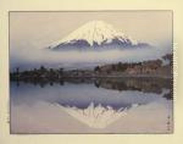 Yamanaka Ko (lake Yamanaka) Oil Painting by Hiroshi Yoshida