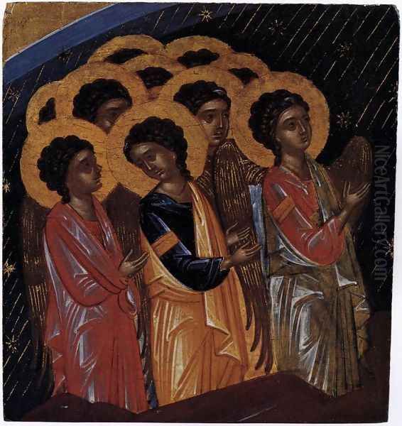 Angelic Choir of the Nativity Oil Painting by Bulgarian Unknown Masters