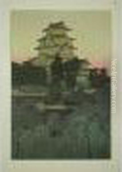 Oban Tate-e (39,9 X 27,5 Cm), Le Chateau De Himeji. Oil Painting by Hiroshi Yoshida