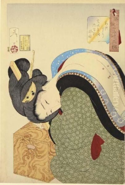 Atsuso (the Hot Type) Oil Painting by Tsukioka Kinzaburo Yoshitoshi