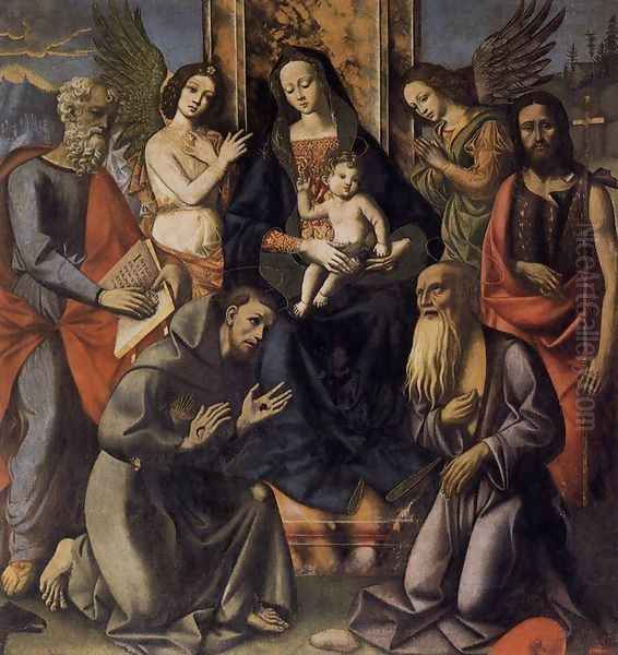 Virgin and Child with Four Saints Oil Painting by Italian Unknown Master