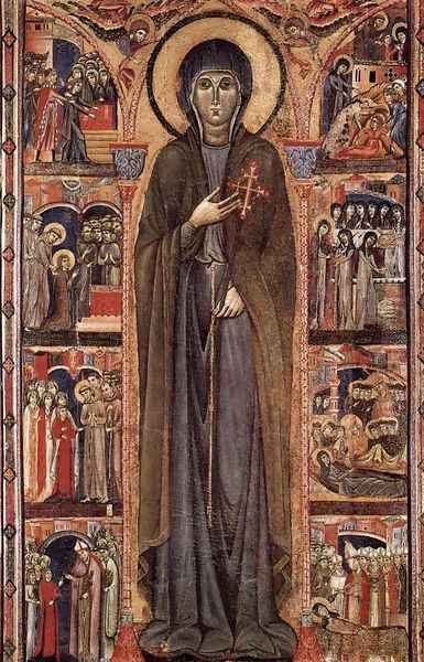 Altarpiece of St Clare Oil Painting by Italian Unknown Master