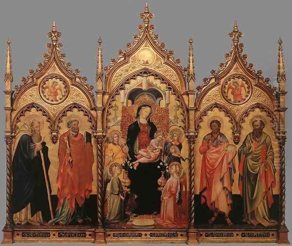 Madonna and Child Enthroned with Saints Oil Painting by Italian Unknown Master