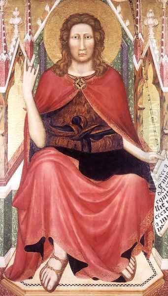 St John the Baptist Enthroned Oil Painting by Italian Unknown Master