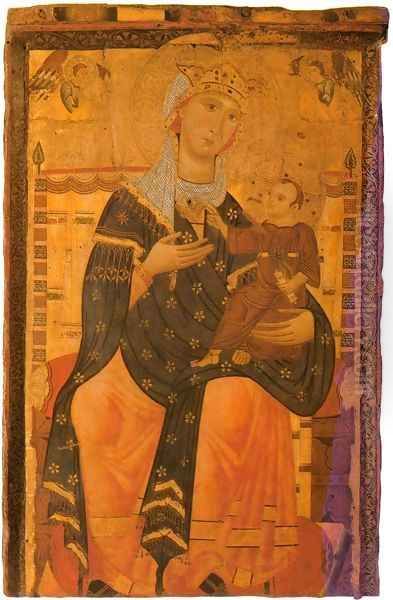 Madonna Enthroned with the Christ Child Oil Painting by Italian Unknown Master