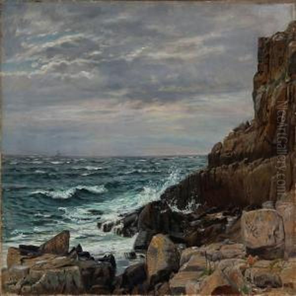 Rocky Coastal Scene From Bornholm Island, Denmark Oil Painting by Christian Zacho