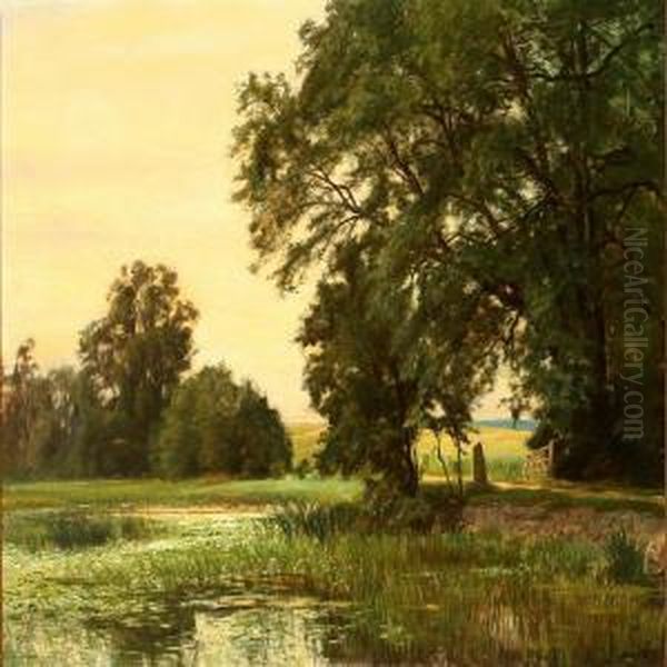 A Meadow At Summertime Oil Painting by Christian Zacho