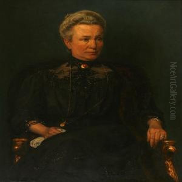 Portrait Of Mrs Oil Painting by Christian Zacho