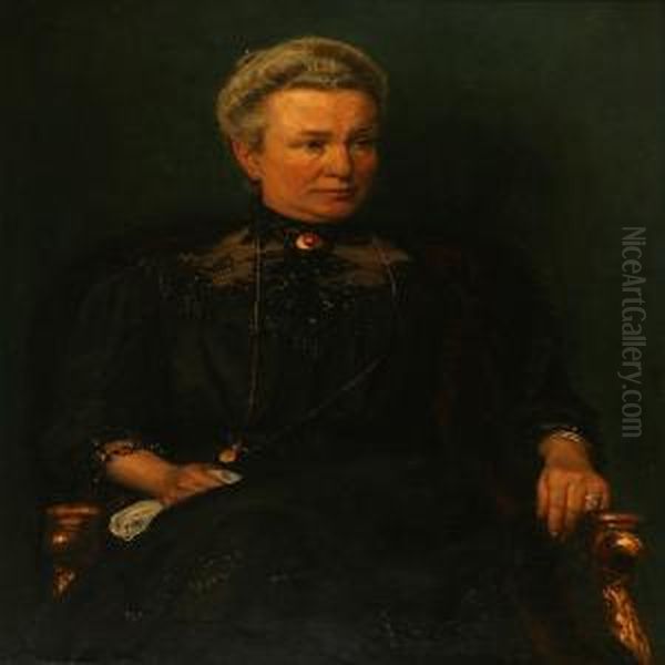 Portrait Of Mrs. Dorothea Marstrand Oil Painting by Christian Zacho