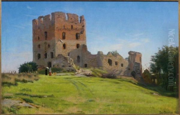 Le Chateau D'hammershus, Bornholm Oil Painting by Christian Zacho