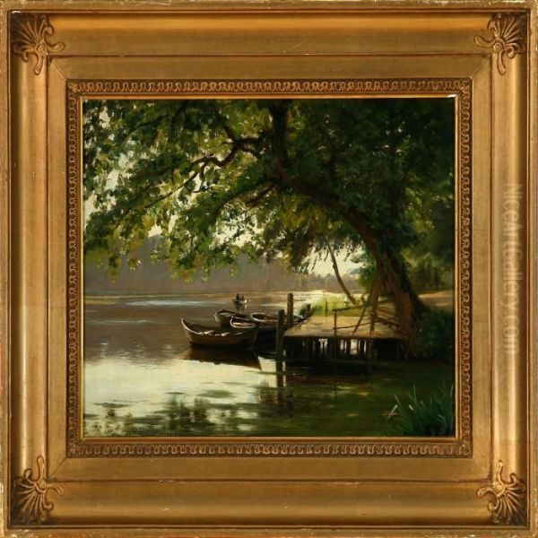 Summer Day At Molleaen Stream Oil Painting by Christian Zacho