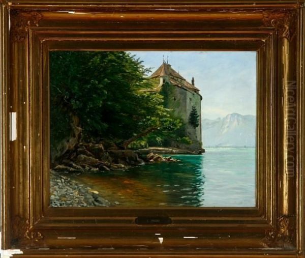 Chillon Castle At Lac Leman Oil Painting by Christian Zacho