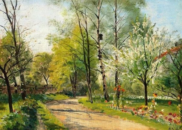 Spring Day In A Park Oil Painting by Christian Zacho