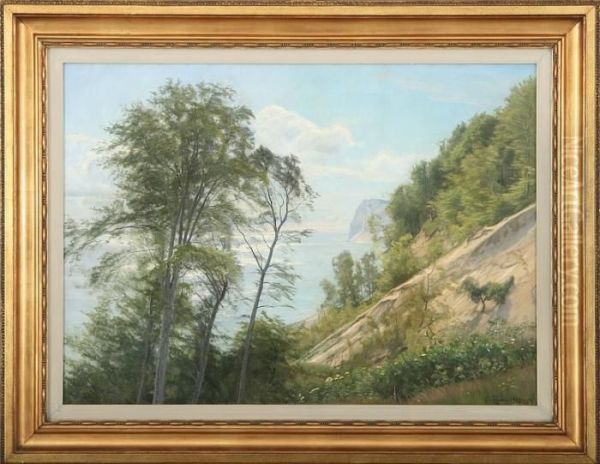 Scenery From Moens Klint Oil Painting by Christian Zacho