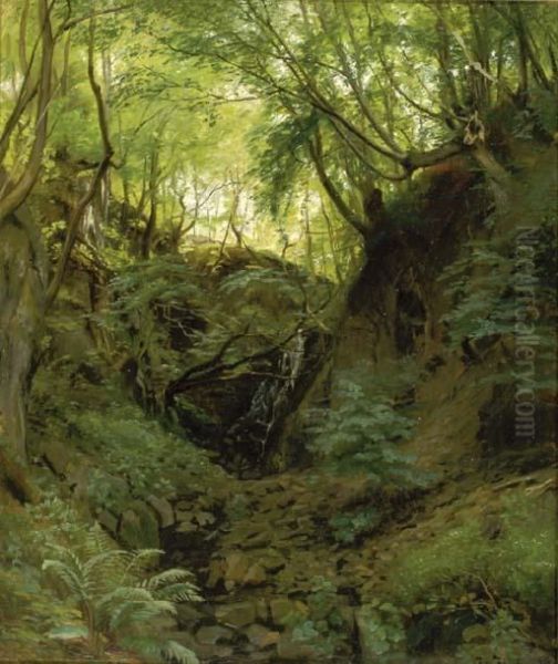 A Wooded Glade Oil Painting by Christian Zacho