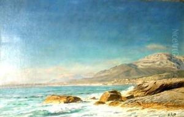 Blick Auf Menton Vom Meer Aus Gesehen. Unten Rechts Monogrammiert Und Datiert C Z 09 Oil Painting by Christian Zacho