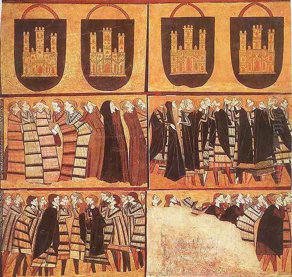 Tomb of Don Sancho Saiz de Carillo (detail-1) c. 1300 Oil Painting by Catalan Unknown Masters