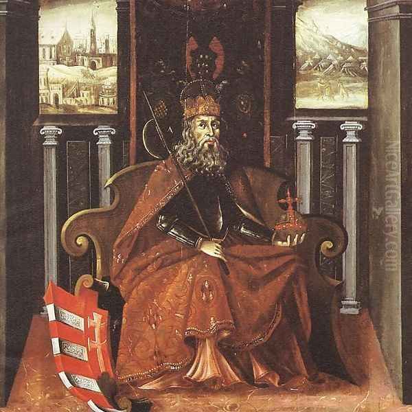 Saint Ladislaus, King of Hungary c. 1600 Oil Painting by Hungarian Unknown Masters