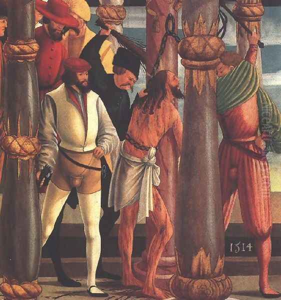 Flagellation 1514 Oil Painting by Hungarian Unknown Masters