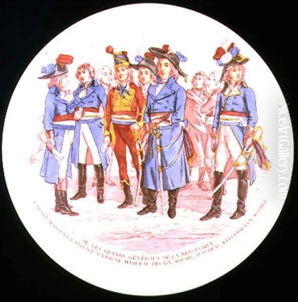 Dish depicting the Great Generals of the Republic, 1889 Oil Painting by Paul Utzschneider